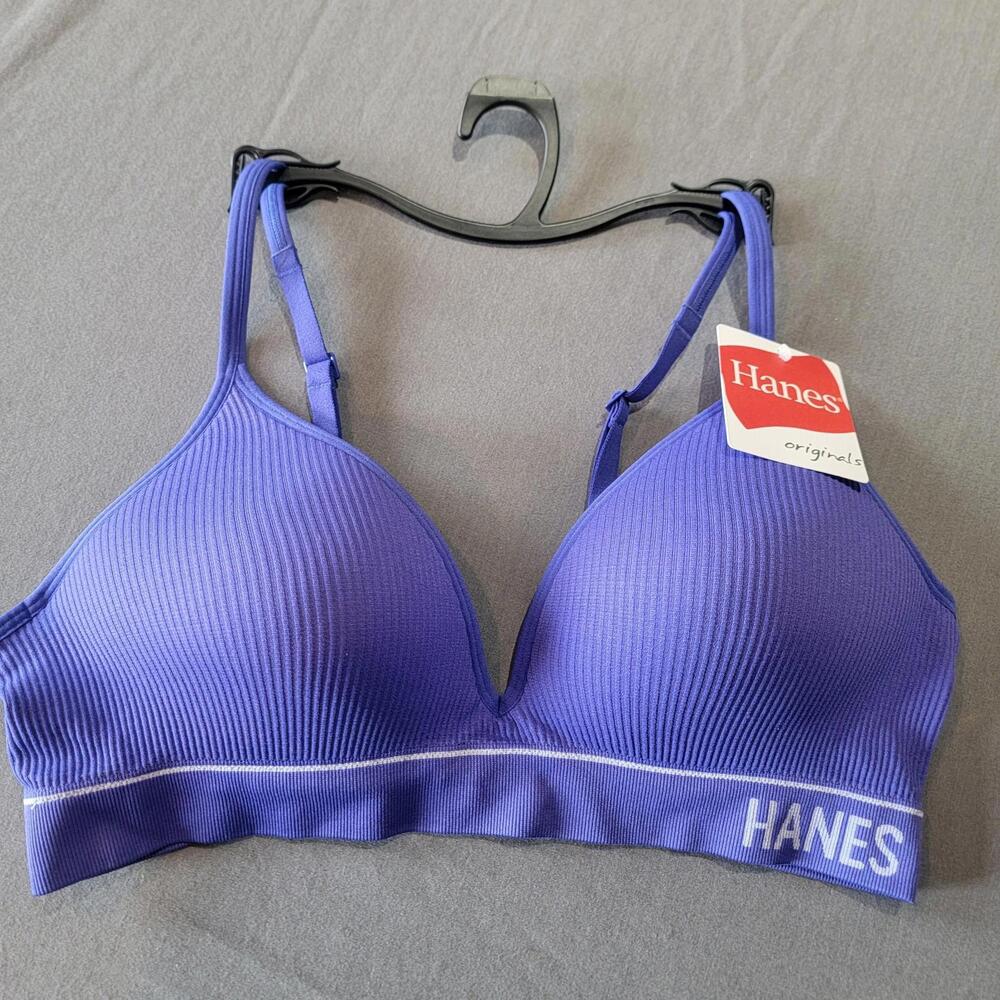 Hanes T-Shirt Bra Purple Sz 2XL Padded Wireless Hook & Eye New With Tags